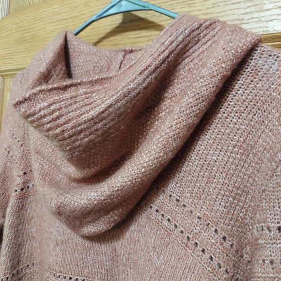 Bibi Cardigan Open Front Long Hooded Sweater with Pockets Women's Small Pink - Picture 7 of 9